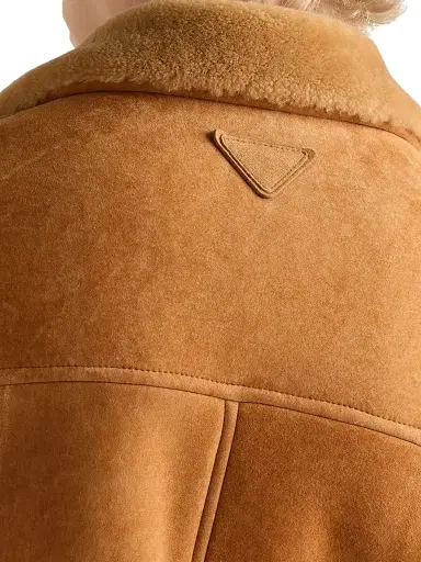 Prada Men's Shearling Caban Jacket - Brown - Size 40 | Thumbnail 5