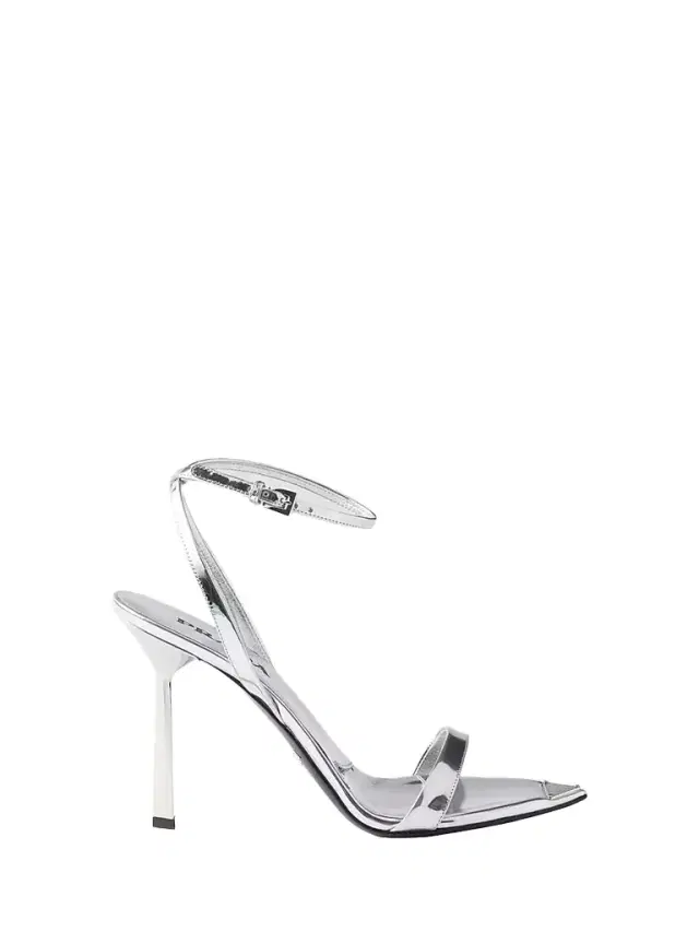 Prada Women's Metallic Leather High-Heeled Sandals - Silver