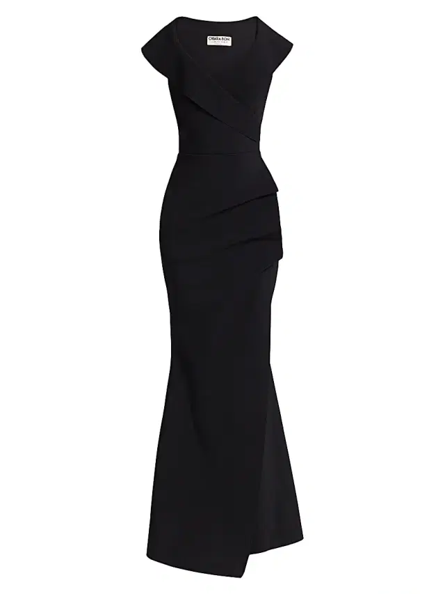Chiara Boni La Petite Robe Women's Cocoon Collar Trumpet Gown - Black