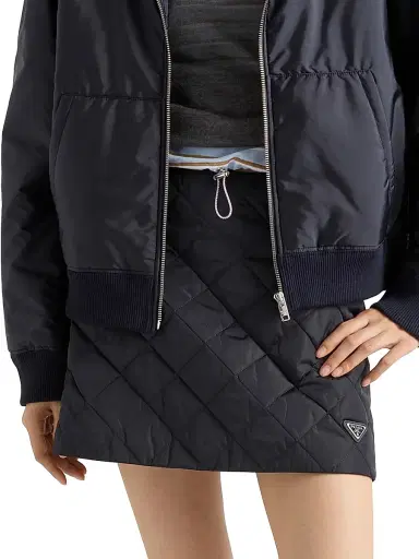 Prada Women's Lightweight Quilted Re-Nylon Miniskirt - Navy Blue - Size 8 | Thumbnail 4 Prada Women's Lightweight Quilted Re-Nylon Miniskirt - Navy Blue - Size 8 | Thumbnail 4