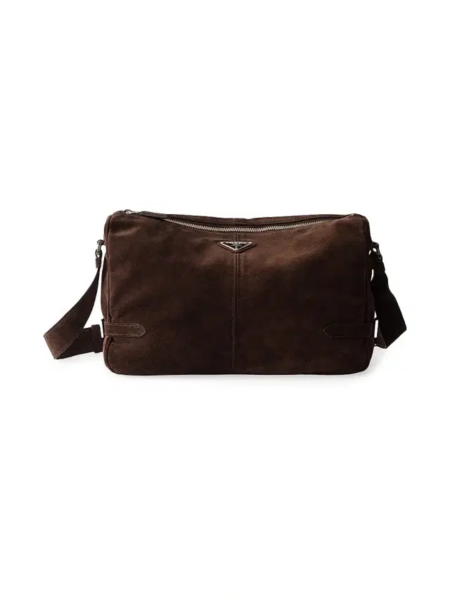 Prada Men's Suede Shoulder Bag - Dark Brown