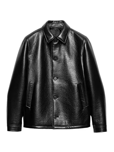 Prada Men's Nappa Leather Caban Jacket - Black - Size 36 | Thumbnail 1 Prada Men's Nappa Leather Caban Jacket - Black - Size 36 | Thumbnail 1