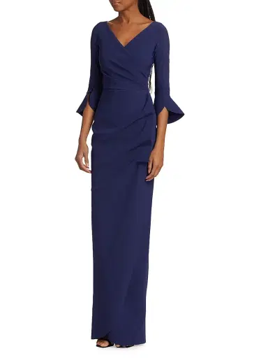 Chiara Boni La Petite Robe Women's Zalfa Ruched Gown - Iris - Size 6 | Thumbnail 2 Chiara Boni La Petite Robe Women's Zalfa Ruched Gown - Iris - Size 6 | Thumbnail 2