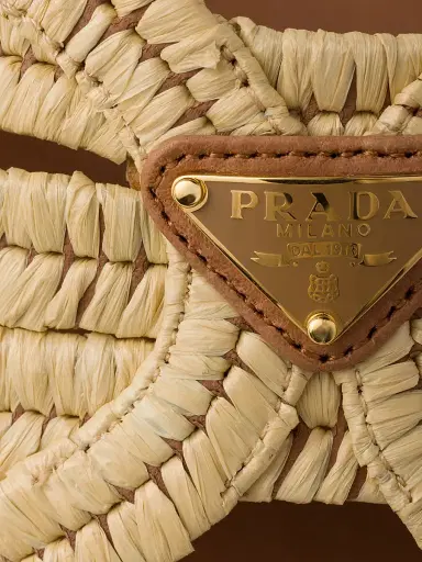Prada Women's Crochet Slides - Beige Khaki | Thumbnail 4 Prada Women's Crochet Slides - Beige Khaki | Thumbnail 4