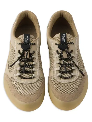 Prada Women's Speedrock Mesh Fabric Sneakers - Beige Khaki - Size 11 | Thumbnail 3 Prada Women's Speedrock Mesh Fabric Sneakers - Beige Khaki - Size 11 | Thumbnail 3