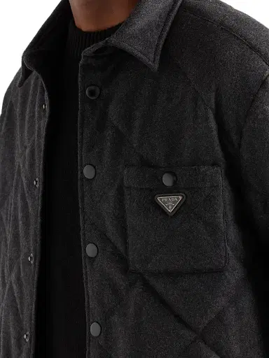 Prada Men's Padded Cashmere Shirt | Thumbnail 4