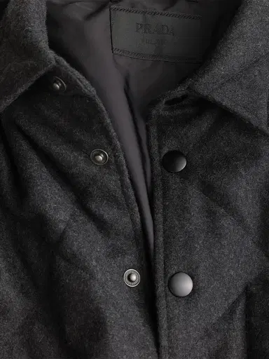 Prada Men's Padded Cashmere Shirt | Thumbnail 5