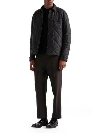 Prada Men's Padded Cashmere Shirt | Thumbnail 6