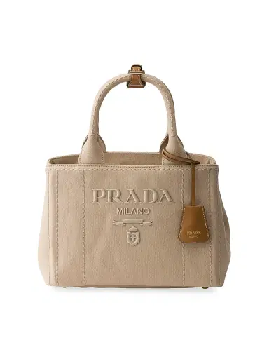 Prada Women's Jardinière Small Cotton Canvas Top Handle Bag | Thumbnail 1 Prada Women's Jardinière Small Cotton Canvas Top Handle Bag | Thumbnail 1
