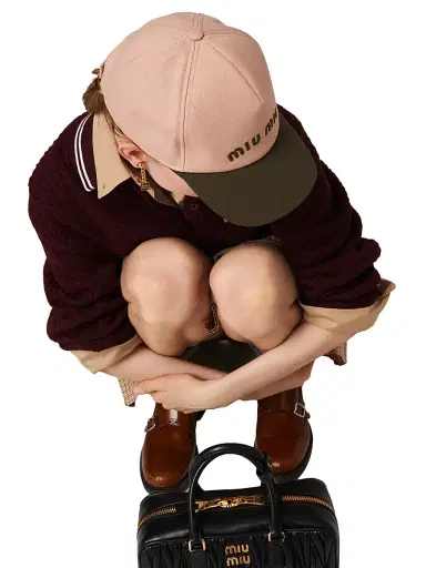 Miu Miu Women's Drill Baseball Cap - Pink - Size Small | Thumbnail 3