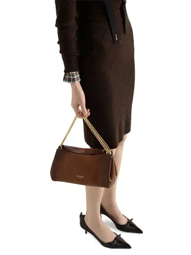 Prada Women's Openwork Cashmere Knit Skirt - Brown | Thumbnail 3