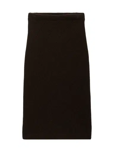 Prada Women's Openwork Cashmere Knit Skirt - Brown | Thumbnail 1