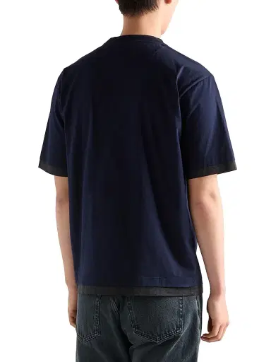 Prada Men's Cotton T-Shirt - Blue - Size XL | Thumbnail 3 Prada Men's Cotton T-Shirt - Blue - Size XL | Thumbnail 3