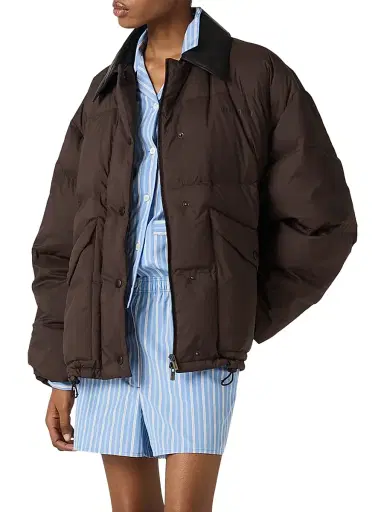Miu Miu Women's Technical Pongé Cropped Down Jacket | Thumbnail 2 Miu Miu Women's Technical Pongé Cropped Down Jacket | Thumbnail 2