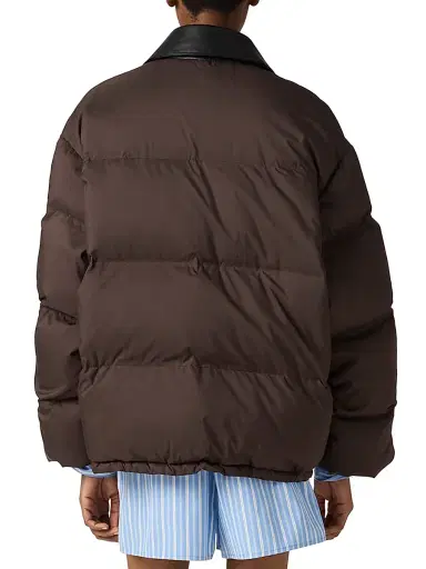 Miu Miu Women's Technical Pongé Cropped Down Jacket | Thumbnail 4 Miu Miu Women's Technical Pongé Cropped Down Jacket | Thumbnail 4