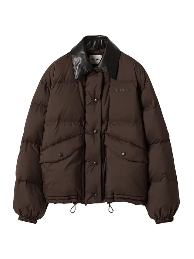 Miu Miu Women's Technical Pongé Cropped Down Jacket - Brown