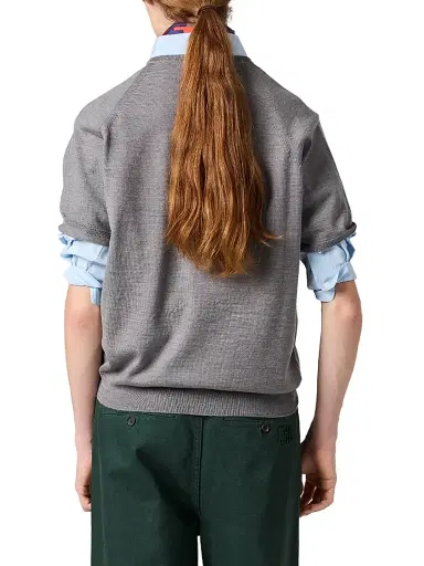 Miu Miu Women's Wool V-Neck Sweater - Grey - Size 4 | Thumbnail 3