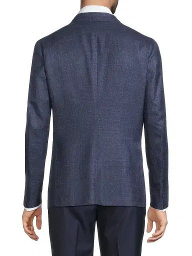 Isaia Men's Unito Soft Summer Delain Jacket - Blue Medio | Thumbnail 5