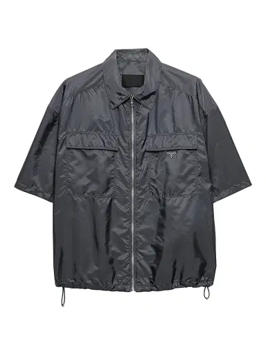 Prada Men's Short-Sleeved Light Re-Nylon Shirt - Grey - Size Medium | Thumbnail 1