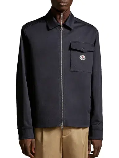 Moncler Men's Jacket in Cotton Gabardine - Navy Blue - Size XXL | Thumbnail 2