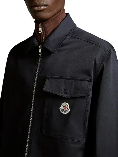 Moncler Men's Jacket in Cotton Gabardine - Navy Blue - Size XXL | Thumbnail 4