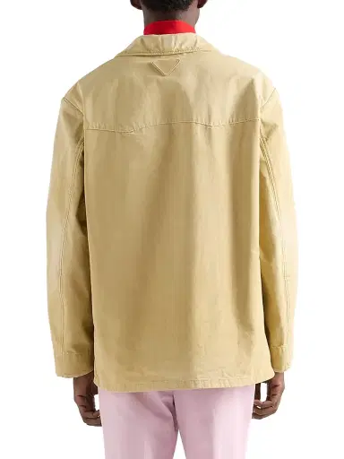 Prada Men's Cotton Blouson Jacket - Beige Khaki | Thumbnail 4 Prada Men's Cotton Blouson Jacket - Beige Khaki | Thumbnail 4