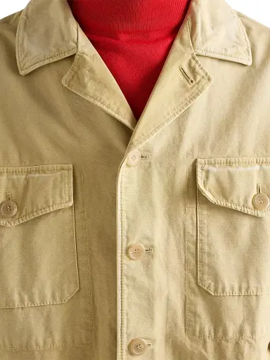 Prada Men's Cotton Blouson Jacket - Beige Khaki | Thumbnail 5 Prada Men's Cotton Blouson Jacket - Beige Khaki | Thumbnail 5