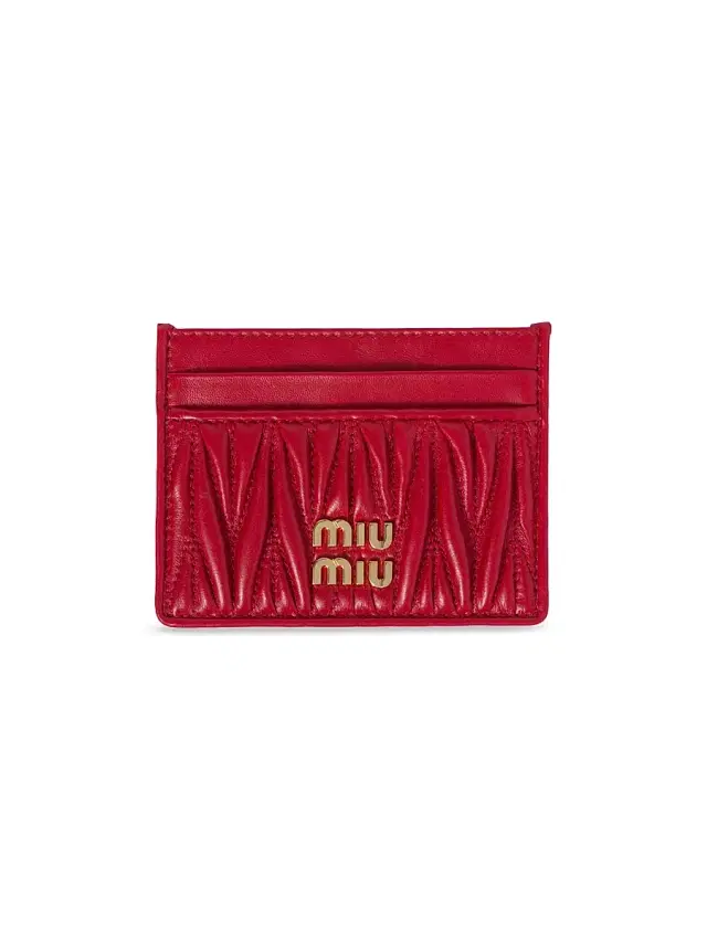 Miu Miu Women's Matelassé Nappa Leather Card Holder - Red