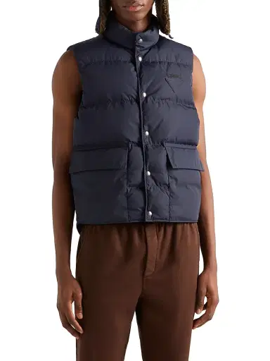 Prada Men's Re-Nylon Puffer Vest - Blue | Thumbnail 2