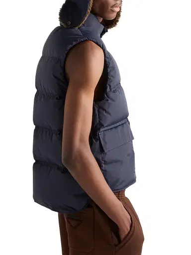 Prada Men's Re-Nylon Puffer Vest - Blue | Thumbnail 4