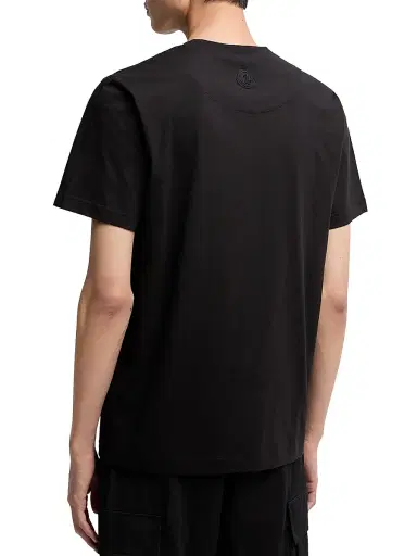 Moncler Men's Crew-Neck T-Shirt in Cotton - Black | Thumbnail 3