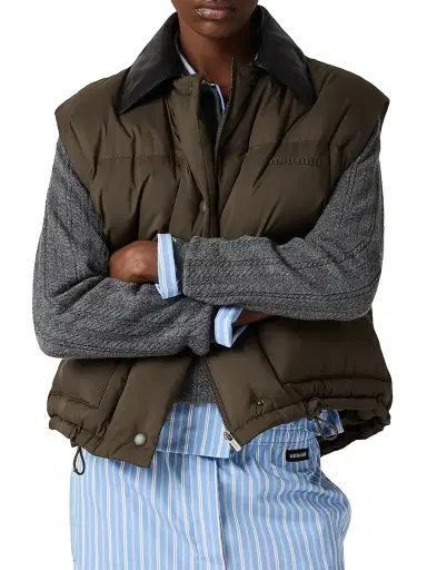Miu Miu Women's Technical Pongé Down Vest | Thumbnail 2 Miu Miu Women's Technical Pongé Down Vest | Thumbnail 2