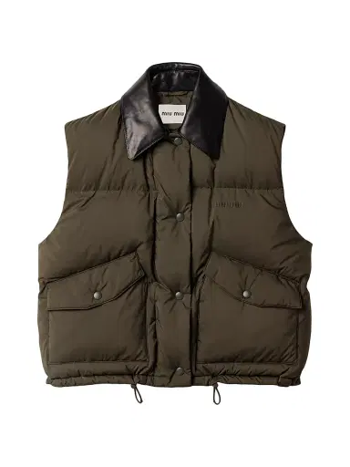 Miu Miu Women's Technical Pongé Down Vest | Thumbnail 1 Miu Miu Women's Technical Pongé Down Vest | Thumbnail 1