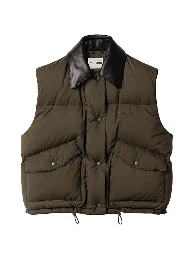 Miu Miu Women's Technical Pongé Down Vest - Green