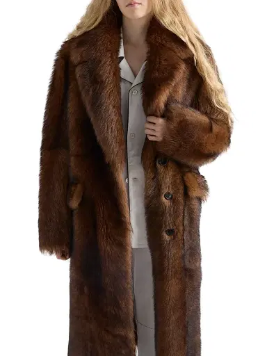 Prada Women's Shearling Coat - Brown | Thumbnail 4 Prada Women's Shearling Coat - Brown | Thumbnail 4