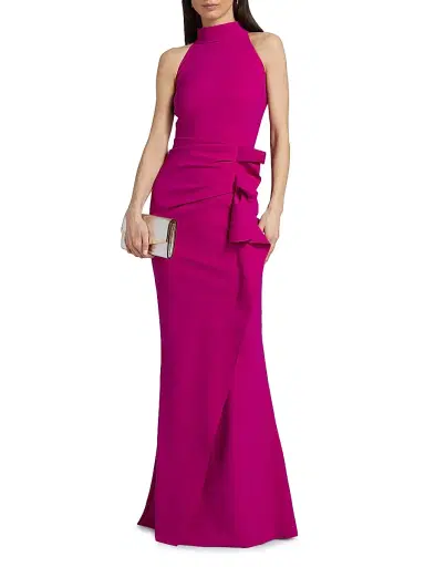Chiara Boni La Petite Robe Women's Gudrum Halter Ruffle Gown - Ciclamino - Size 18 | Thumbnail 3