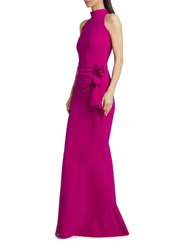 Chiara Boni La Petite Robe Women's Gudrum Halter Ruffle Gown - Ciclamino - Size 18 | Thumbnail 4
