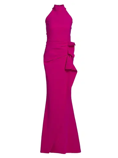 Chiara Boni La Petite Robe Women's Gudrum Halter Ruffle Gown - Ciclamino - Size 18 | Thumbnail 1