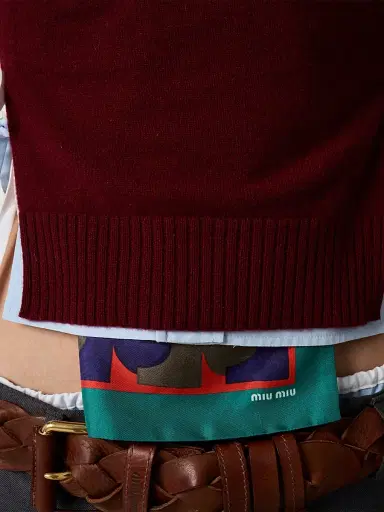 Miu Miu Women's Cashmere Knit Vest - Dark Red - Size 4 | Thumbnail 5