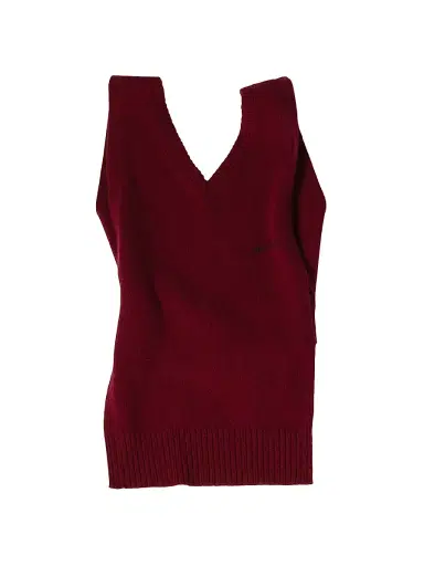 Miu Miu Women's Cashmere Knit Vest - Dark Red - Size 4 | Thumbnail 1