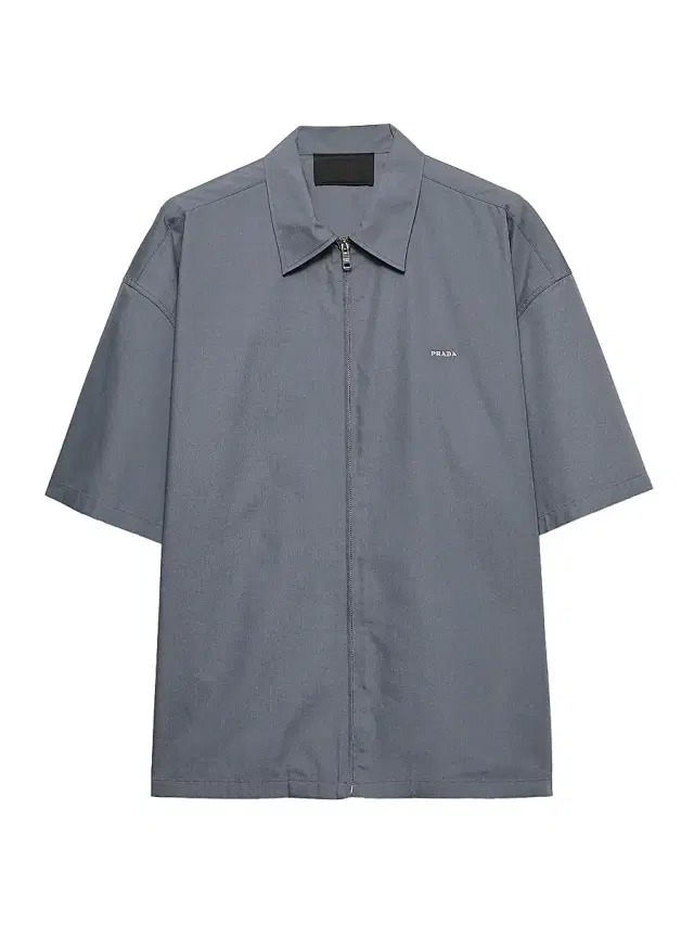 Prada Men's Short-Sleeved Technical Cotton Shirt - Grey