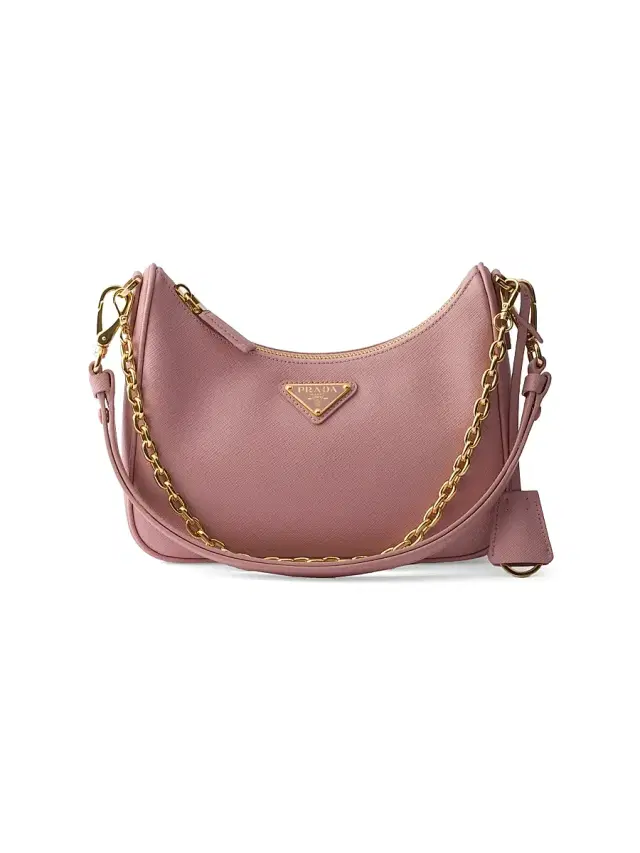 Prada Women's Re-Edition Saffiano Leather Shoulder Bag - Light Pink