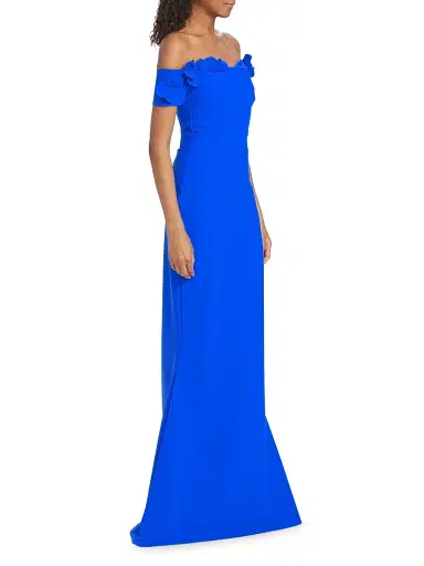 Chiara Boni La Petite Robe Women's Yiana Floral Appliqué Gown - Blue Klein - Size 18 | Thumbnail 4 Chiara Boni La Petite Robe Women's Yiana Floral Appliqué Gown - Blue Klein - Size 18 | Thumbnail 4