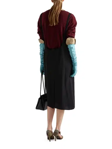 Prada Women's Crepe Skirt with Suspender Straps | Thumbnail 3