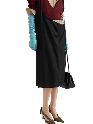 Prada Women's Crepe Skirt with Suspender Straps | Thumbnail 4
