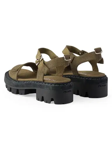 Prada Women's Canvas Sandals - Khaki Green | Thumbnail 3 Prada Women's Canvas Sandals - Khaki Green | Thumbnail 3