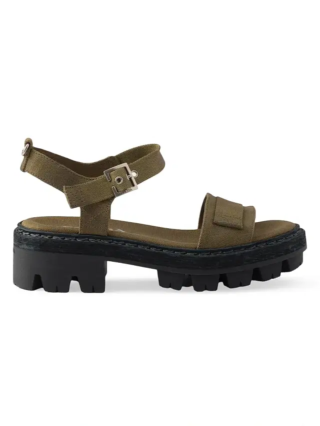Women's Canvas Sandals - Khaki Green