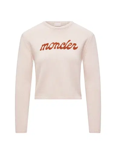Moncler Women's Crew-Neck Sweater in Wool & Cashmere - Light Pink | Thumbnail 1 Moncler Women's Crew-Neck Sweater in Wool & Cashmere - Light Pink | Thumbnail 1
