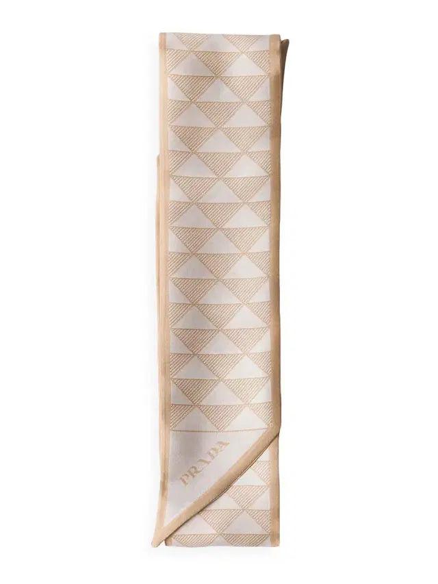 Prada Women's Printed Silk Skinny Scarf - Brown