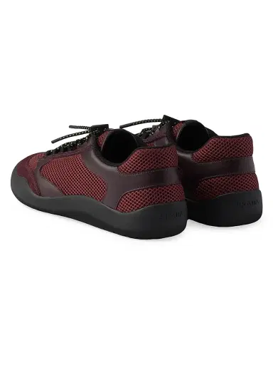 Prada Women's Speedrock Mesh Fabric Sneakers - Dark Red - Size 10.5 | Thumbnail 2